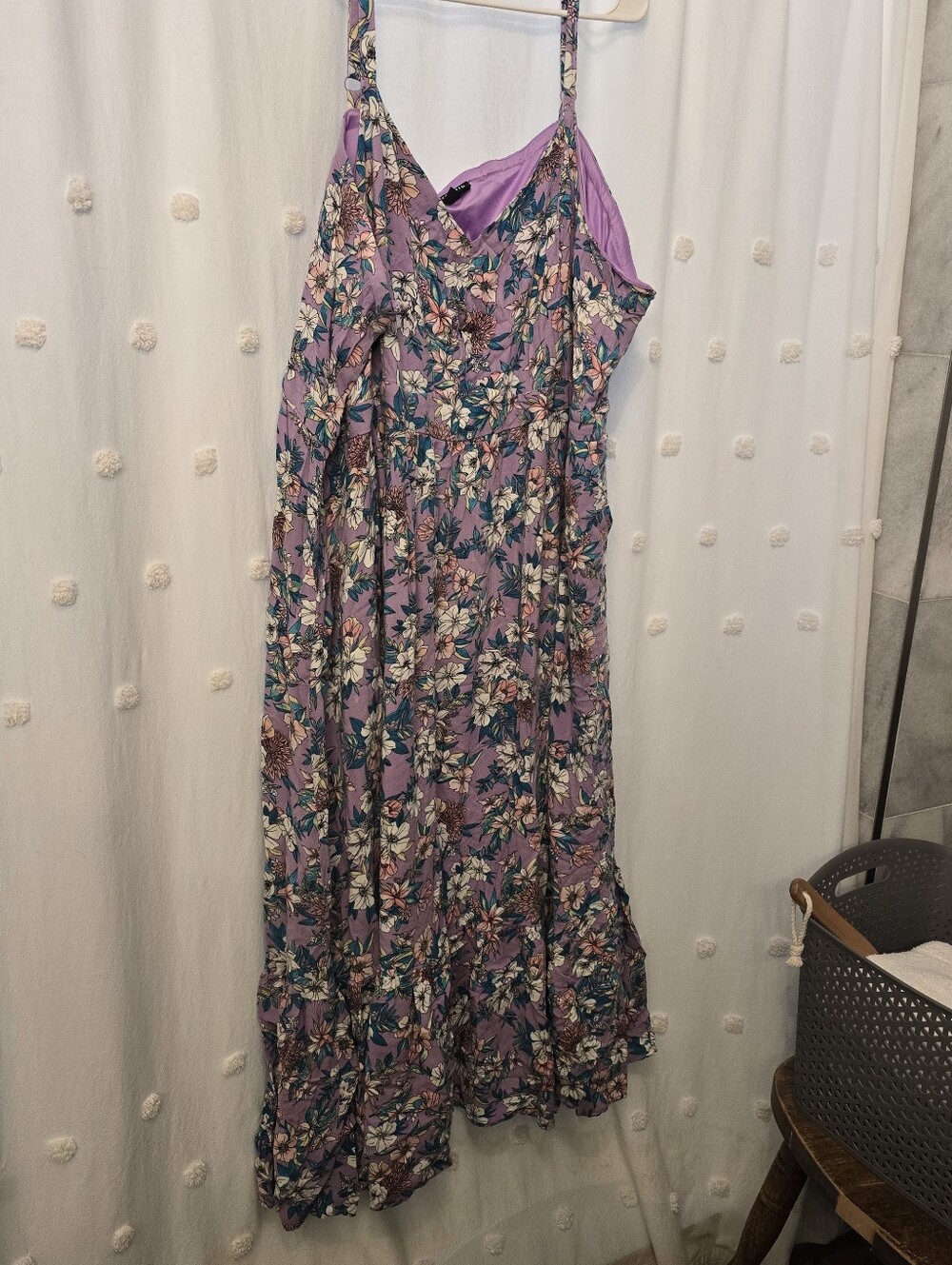 Torrid Lavender Floral Maxi Dress with Spaghetti Straps Size 6x